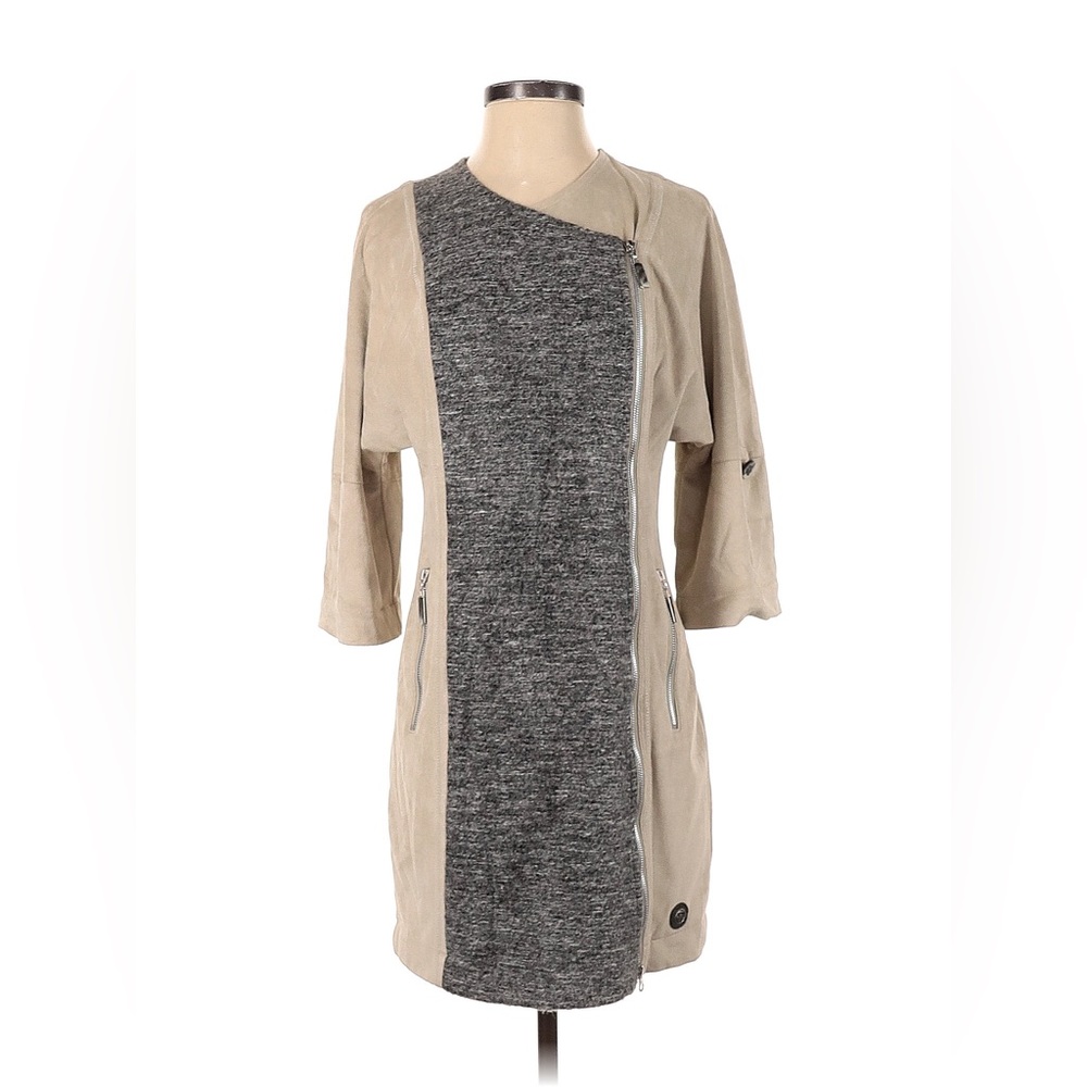 Sportalm ivory and gray full zip dress size 8